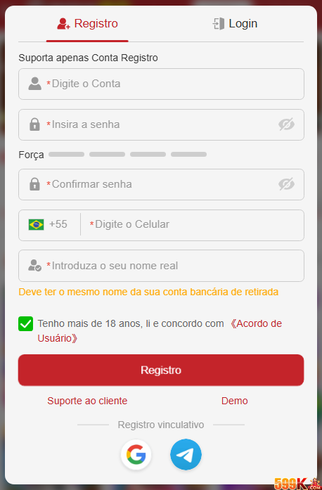 Experiência de Jogos 599k.com